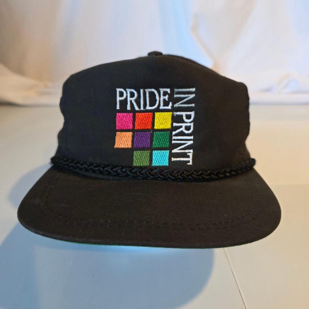 VTG Pride In Print LGBTQ Embroidered 80s Rainbow Snapback